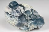 Stormy-Day Blue, Cubic Fluorite with Phantoms - Sicily, Italy #183794-3